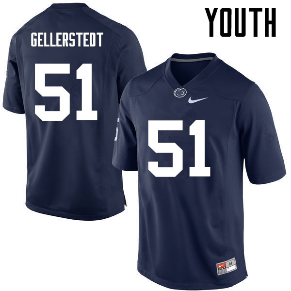 Youth Penn State Nittany Lions #51 Alex Gellerstedt College Football Jerseys-Navy